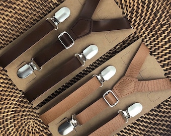 Bruiloft bretels, leren bretels, heren bretels, bruidsjonkers, jongens bretels, rustieke bretels, rustieke bruiloft, cognac bretels
