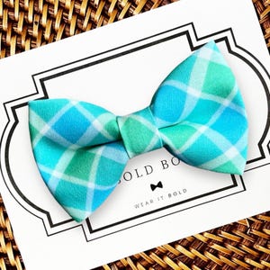 Easter Dog Bow Tie, Blue & Green Bow Tie for Dogs, Cats, Dog Bowtie, Plaid Dog Bow Ties, Dog Lover Gift, Dog Accessories, Dog Gift