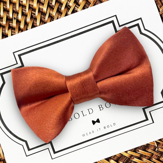 Terracotta Dog Bow Tie, Bow Tie for Dogs, Cats, Bowtie, Dog Wedding Bow Ties, Cat Bow Tie, Accessories, Fall Burnt Orange, Dog Birthday Gift