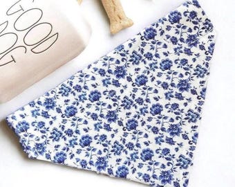 Blue Floral Dog Bandana, Wedding Ring Bearer Outfit