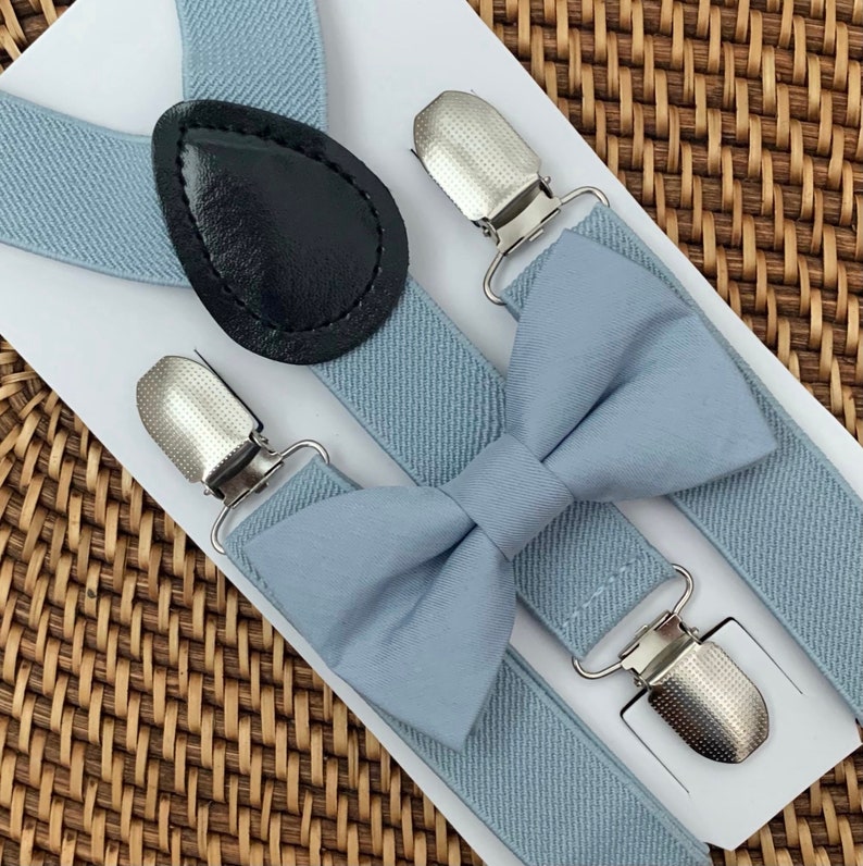 Dusty Blue Bow Tie & Suspenders Ring Bearer Outfit Etsy