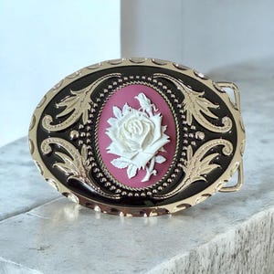 Hebilla de cinturón rosa para estilo country western, accesorios de rodeo, regalos hechos a mano para él, vaqueros, regalos para ella.