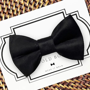 Black Dog Bow Tie | Pet Wedding Collar Accessory, Formal Celebration Charm | S M L