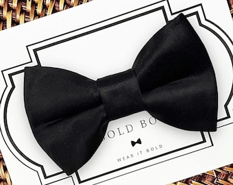 Black Dog Bow Tie | Pet Wedding Collar Accessory, Formal Celebration Charm | S M L