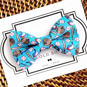 Baseball Dog Bow Tie and Cat Bowtie, Pet Collar Accessory
