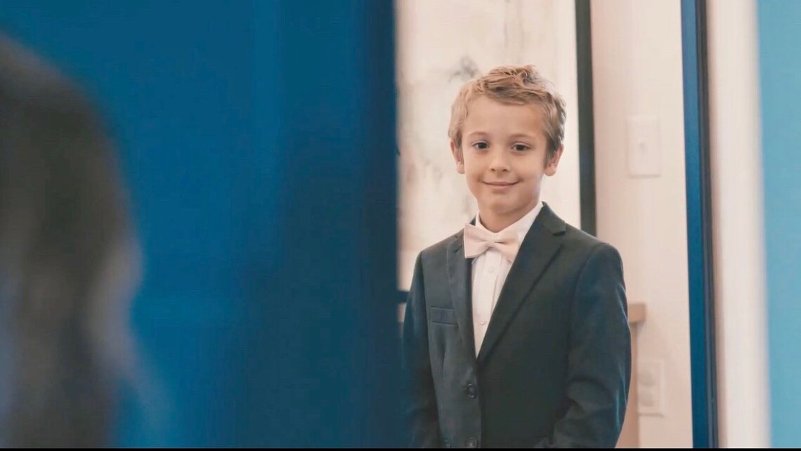 Blush Bow Tie & Navy Blue Suspenders Pink Bow Tie Blush Pink Etsy