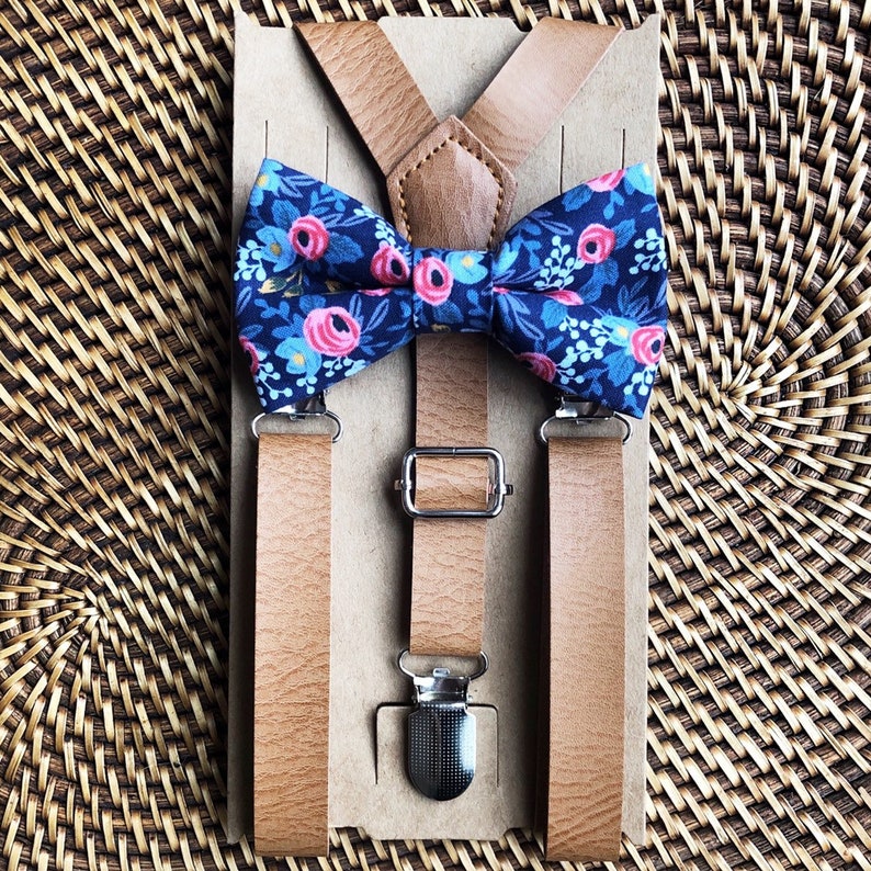 Bow Tie & Suspenders Dusty Blue Bow Tie Floral Bow Tie Etsy