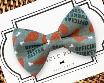 Thanksgiving Turkey Dog Bow Tie & Cat Bow Tie, Fall Dog Accessories, Dog Owner Gift, Dog Lover Gift, Dog Bow Ties, Fall Dog Bow, Dog Bowtie