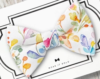 Watercolor Dog Bow Tie for Dogs and Cats, Pet Bowtie Puppy Gift Dog Accessories