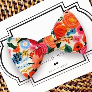 Floral Dog Bow Tie, Cat Bowtie Pet Collar Accessory