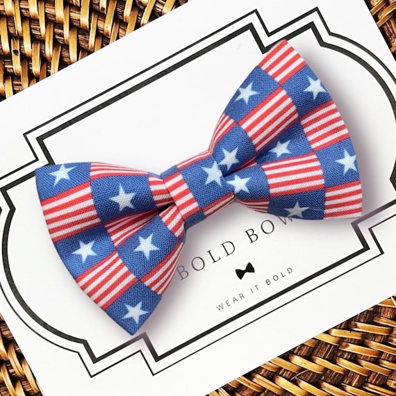 Fourth of July Dog Bow Tie, USA, 4th of July Bow Tie for Dogs, Cats, Pets, Bowtie, Red White Blue Bowtie, Bow Tie, Dog Accessories, Dog Gift