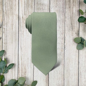 Sage Necktie for Weddings, Groomsman Gift, Groomsman Proposal, Dusty Sage Green Wedding, Sage Ties for Men, Groomsmen Gift, Sage Neckties