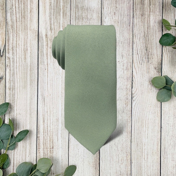 Sage Necktie for Weddings, Groomsman Gift, Groomsman Proposal, Dusty Sage Green Wedding, Sage Ties for Men, Groomsmen Gift, Sage Neckties