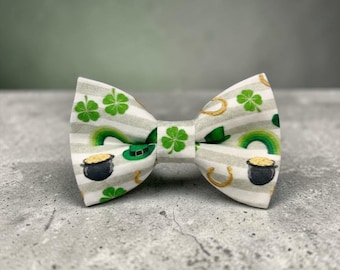 Męska muszka na Dzień Świętego Patryka – ręcznie robiona, gotowa do wiązania muszka z koniczyny w kolorze zielonym