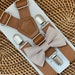 Biscotti Bow Tie & Vegan Leather Suspenders, Ring Bearer Outfit, Rustic Wedding Bow Ties, Boho Wedding, Taupe Brown Bowtie, Boys Bow Tie 