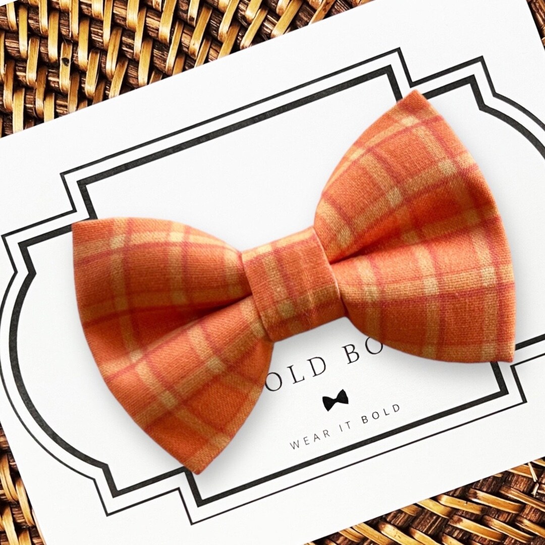 Orange Halloween Dog Bow Tie & Cat Bowtie for Dog Collar, Puppy Collar