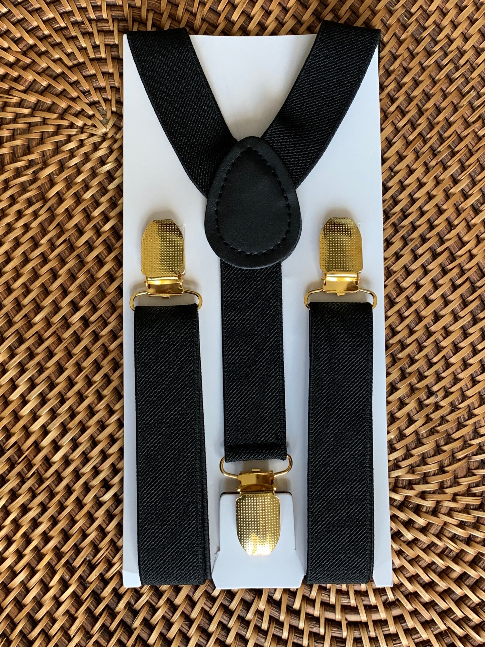 Black Suspenders With Gold Clips PERFECT for a Ring Bearer Etsy