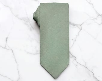 Sage Green Tie for Men, Wedding Groomsmen Gift