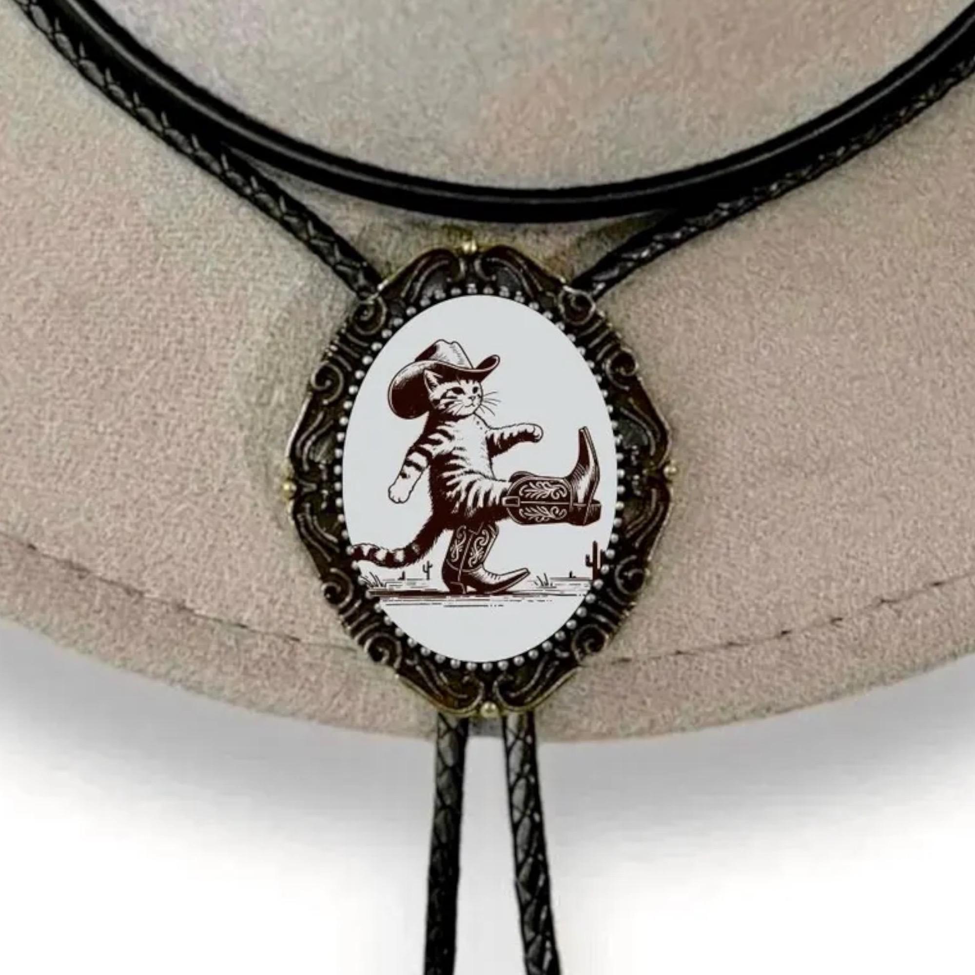 Finrezio Cravatte Bolo per Uomo Donna Cravatte Fatte a Mano in Pelle Cowboy Western Native American Cravatta Nera Originale Clip Vintage Accessori Costume