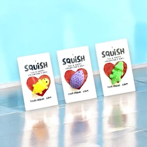 Squish Toy Valentinstagskarten für das Klassenzimmer, Valentinstagskarten, Fidget Kids, Valentinstagskarten, für Studentengeschenke, Valentinstagskarten für die Schule