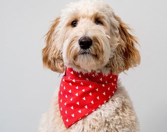 Valentines Day Dog Bandana | Red Heart Dog Valentine Bandana for Dog Gift