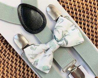 Green Bow Ties and Suspenders (Sage Green)