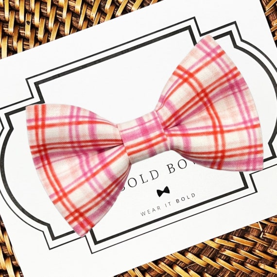 Pink & Red Dog Bowtie, Valentines Day Dog Bow Tie for Dog Collar, Dog Gift, Dog Bows, Dog Lover Gift, Gifts for Dog Lovers, Dog Bowties