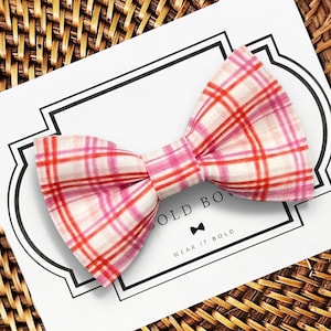 Pajarita rosa y roja para perro, ideal para San Valentín, ideal para collar, regalo para perros, lazos para perros, regalo para amantes de los perros, regalos para amantes de los perros, pajaritas para perros