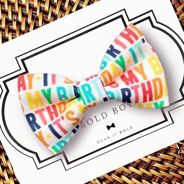 Birthday Dog Bow Tie, Bow Tie for Dogs, Cats, Pets, Bowtie, Bow Ties, Dog Bow Tie for Birthday, Dog Accessories, Dog Gift, Cat Gift