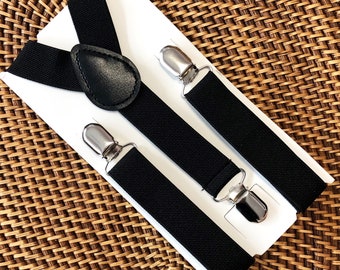 Black Suspenders, Toddler Suspenders, Wedding Suspenders, Ring Bearer Outfit, Mens Suspenders, Boy Suspenders, Birthday Outfit, Wedding