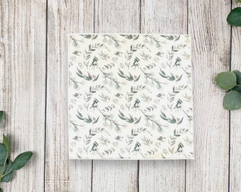 Dusty Sage Floral Pocket Square, Rustic Wedding Groomsmen Gift, Sage Green Hanky