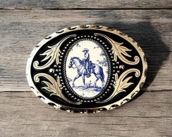 Cowboy Horse Belt Buckle, Western Fashion Accessory, Southwestern Gift