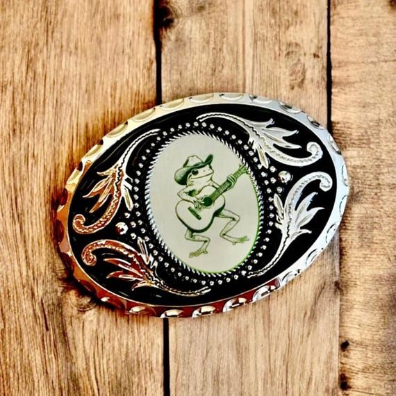 Belt Buckle Cowboy Accessory with Frog, Western Belt Buckle for Western Fashion, Custom Belt Buckle Gifts for Him Anniversary Gift