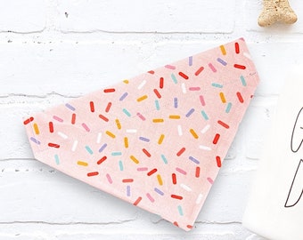 Pink Sprinkles Dog Birthday Bandana, Over the Collar Pet Gift