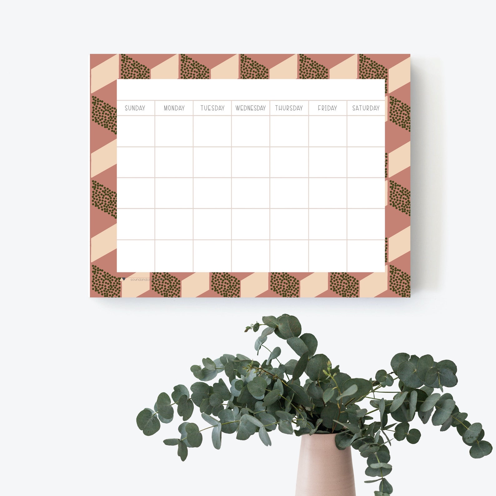 3 year wall calendar wide undated calendar 3 year calendar etsy