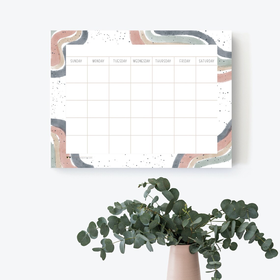 3Year Wall Calendar Wide Undated Calendar 3 Year Calendar Etsy