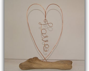 Driftwood And Copper Wire Love Heart Word Sculpture Love Word Art Sculpture Perfect Wedding Gift For The Person You Love Inspirational Driftwood And Copper Wire Love Heart Word Sculpture Love Word Art Sculpture Perfect Wedding Gift For The Person You Love Inspirational
