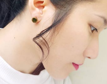 ALOTSS / earring / moss, cool jewelry, cute earrings, dainty earrings, uique jewelry, wedding jewelry, everyday jewelry, stud earring, gifts