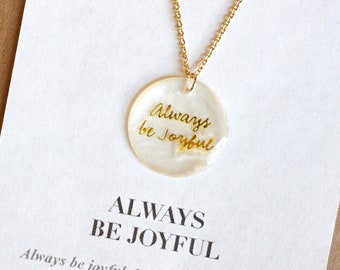 ALOTSS / bible verse, cool jewelry, cute necklace, dainty jewlery, baptism gift, Christian Necklace, always be joyful, unique gift