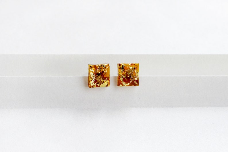 ALOTSS / earring / amber gold / minimalist, cool earring, dainty jewelry, cute earrings, everyday jewelry, cool jewelry, stud earrings image 5