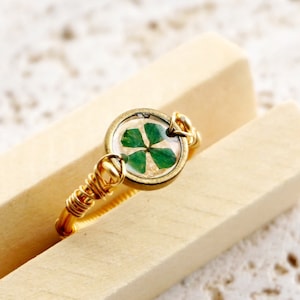 ALOTSS / ring / green / clover, Boho Jewelry, Bohemian Ring, Cool Ring, cute jewelry, unique cool jewelry, wedding gift, dainty jewelry