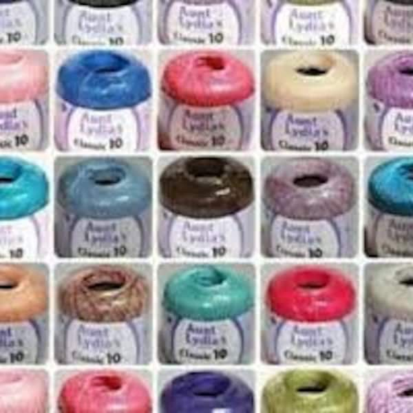 Buyer's Choice, Aunt Lydia's Classic Crochet Thread Size 10, 3 ply 100% mercerized cotton, Coats & Clark, Bedspread weight Crochet cotton