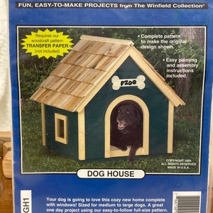 Doghouse, Paper Pattern, Woodcraft Pattern, Winfield Collection, DGH1, Easy-2-Make, Full Size Pattern, Doghouse, Dog, House, Pet