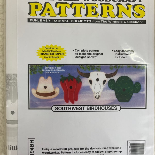 Southwest Birdhouses Paper Pattern, Woodcraft Pattern, Winfield Collection, W1194BH, Easy 2 Make, Full Size Pattern, Birdhouse, Southwestern