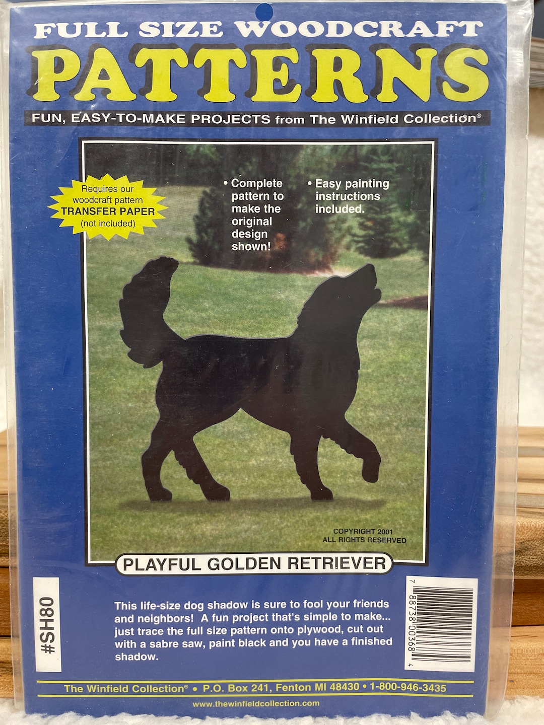 Playful Golden Retriever, Pattern, Woodcraft Pattern, Winfield ...