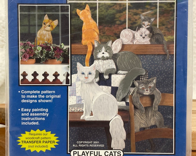 Playful Cat Pattern Playful Cats, Paper Pattern, Woodcraft Pattern, Winfield Collection ...