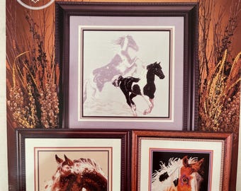 Painted Ponies Counted Cross Stitch Book by Cross My Heart (CSB-222), Vintage