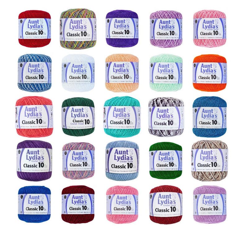 Aunt Lydia's Classic Crochet Thread, Size 10 Mercerized Cotton - Etsy