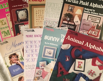 Buyer's Choice, Vintage but New Alphabets Counted Cross Stitch Books, Charted Graphs, Alphabets and Monograms, Leisure Arts Books, Alphabets
