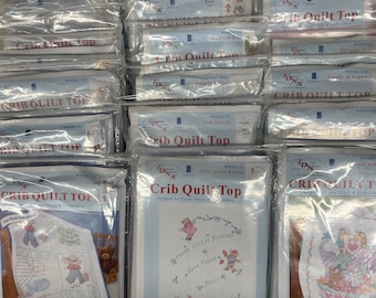 Stamped Crib Quilt Top: DIY Cross Stitch Embroidery (40x60")